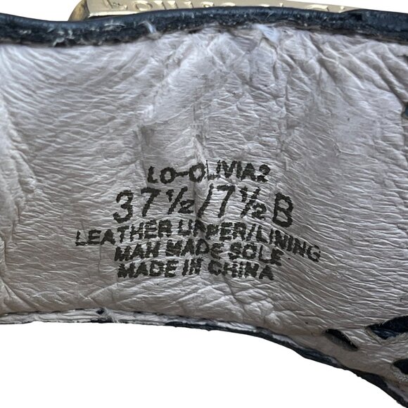 Louise Et Cie Womens Black Leather Adjustable Buckle Peep-Toe Heels Size 7.5B - Picture 6 of 10